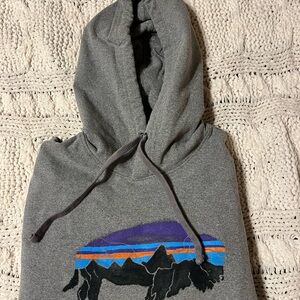 Patagonia size M Gray Uprisal Hoodie with Buffalo Mountain Design